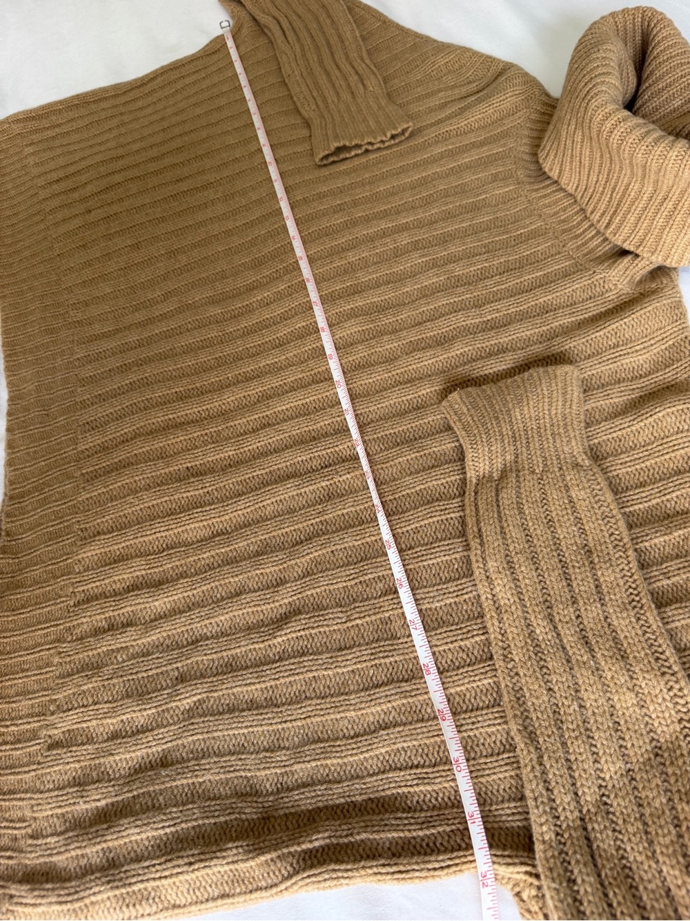Ralph Lauren Blue Label 80 Wool 20 Cashmere Camel Tan Crop Boxy Knit Turtleneck - Picture 14 of 16